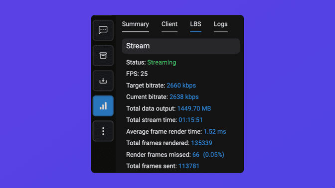 Livestream source to server